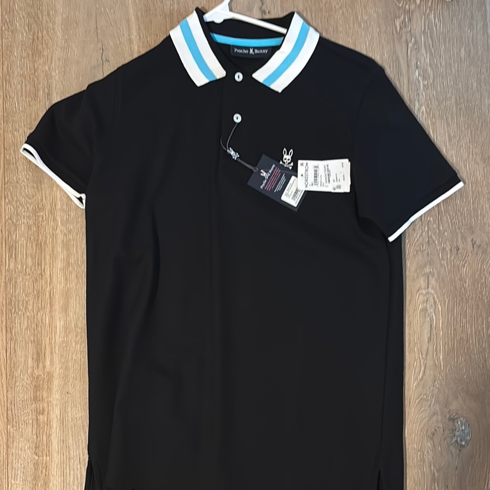Psycho Bunny Black and White Polo Shirt with Modern Design
